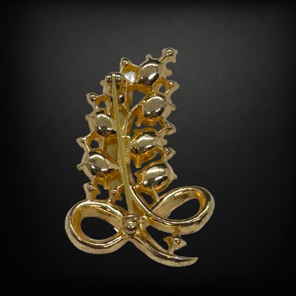 Vintage Trifari by Designer Alfred Philippe Citrine & Topaz Glass Brooch - Picture 6 of 8